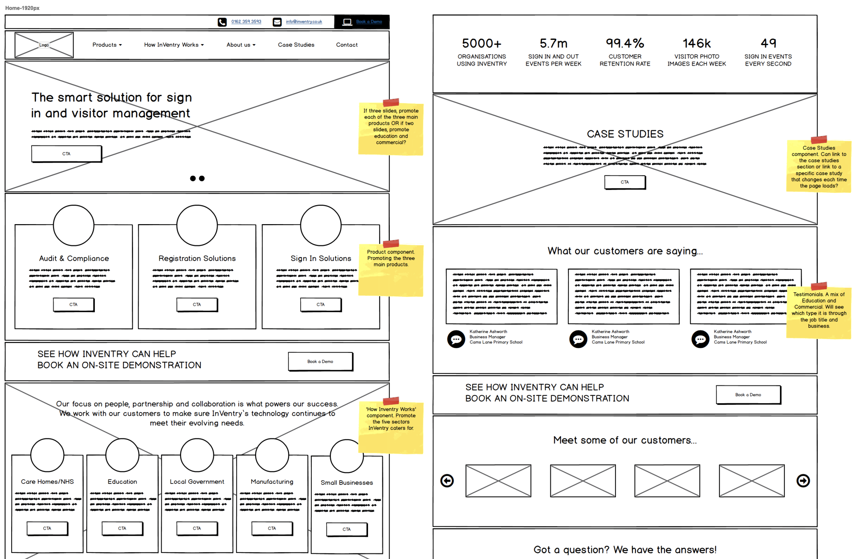 inventry wireframes desktop