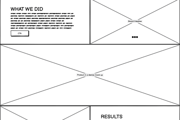 wireframes desktop Work Case Study